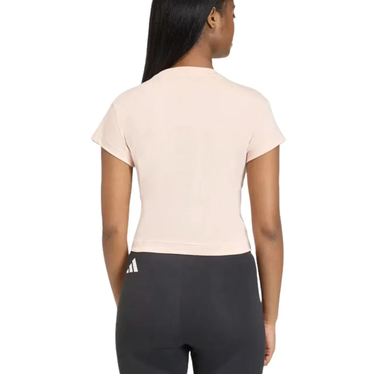Женская футболка Future Icons Small Logo Baby T-Shirt 'Blush Pink Peach' adidas, Blush Pink / Peach — фото 3