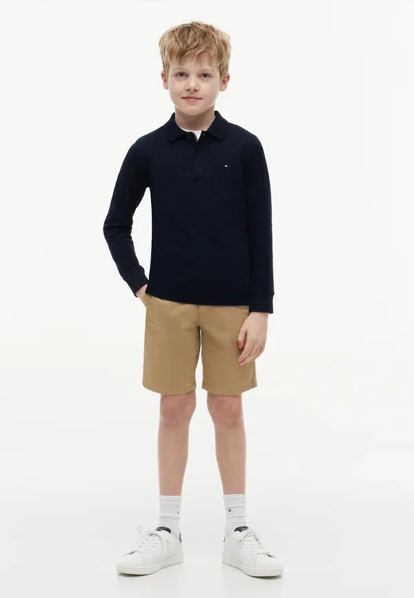 Футболка поло хлопковая Long sleeved top Tommy Hilfiger, dark night темно-синий — фото 2