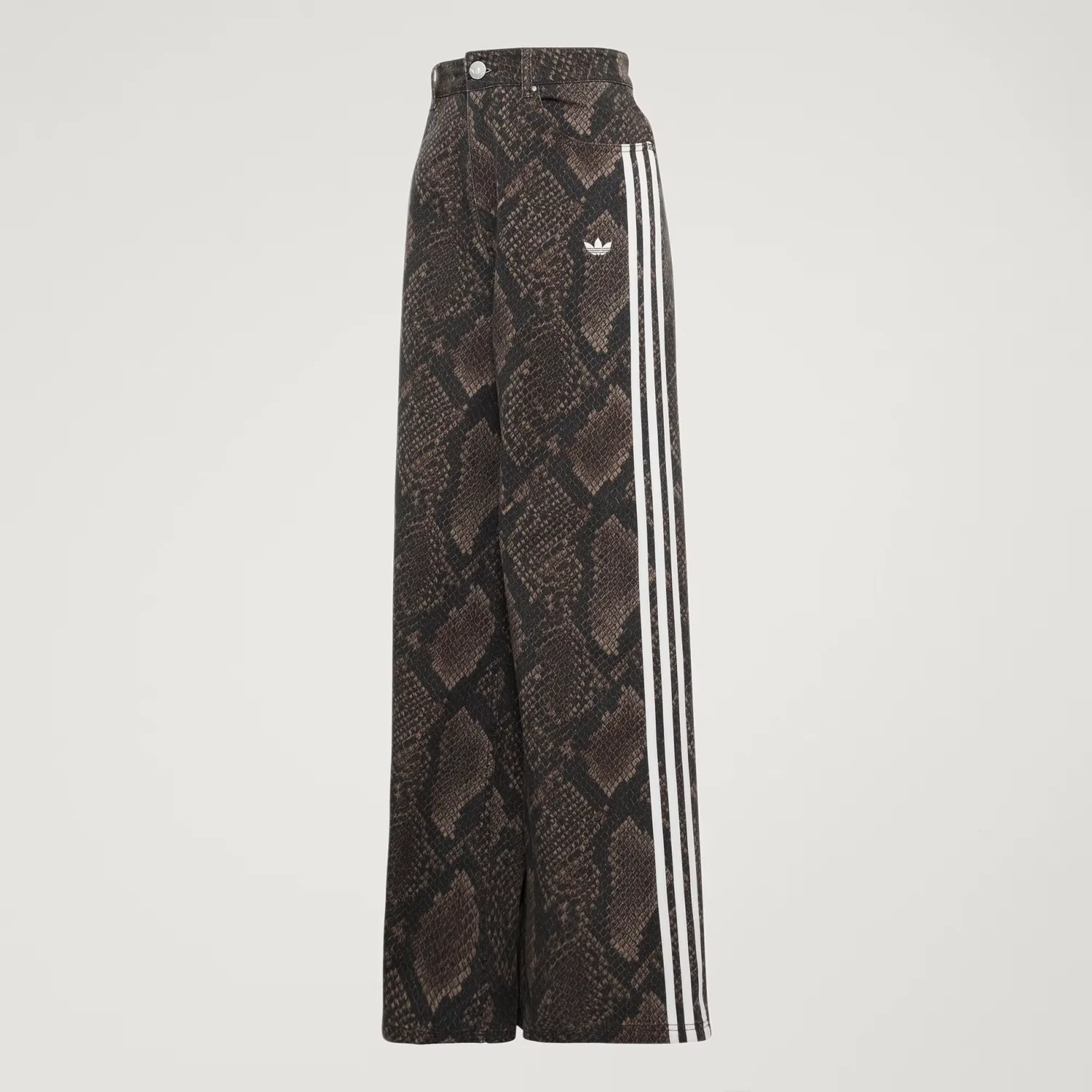 Женские джинсы свободного кроя с принтом змеиной кожи Snake Print Denim adidas Originals, Earth Strata/Aurora Coffee — фото 4