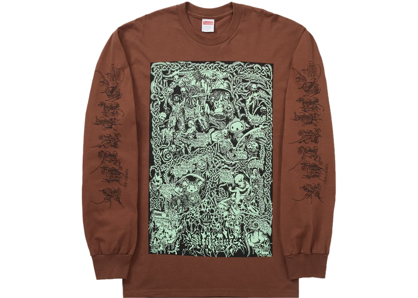 Мужская футболка с длинным рукавом с принтом Tee Supreme, Brown