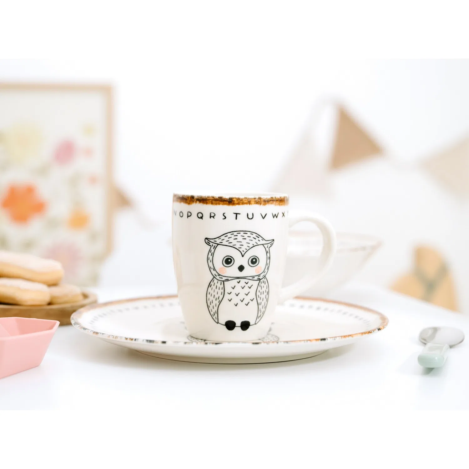 Детский набор посуды 3 предмета Сова CreaTable, Braun — фото 3