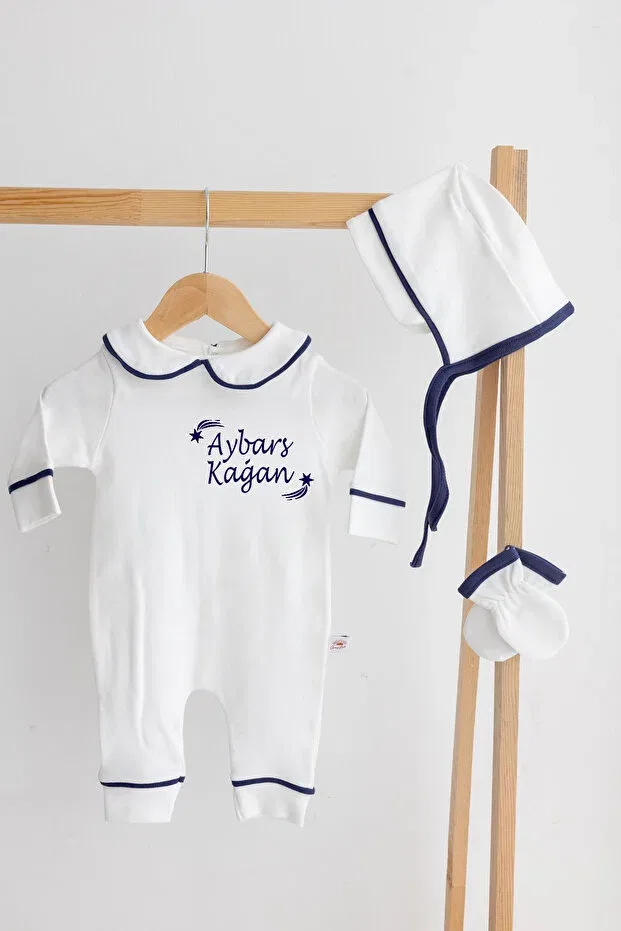 Детский комбинезон хлопковый комплект из 3 предметов Bebe Wini, Navy Blue