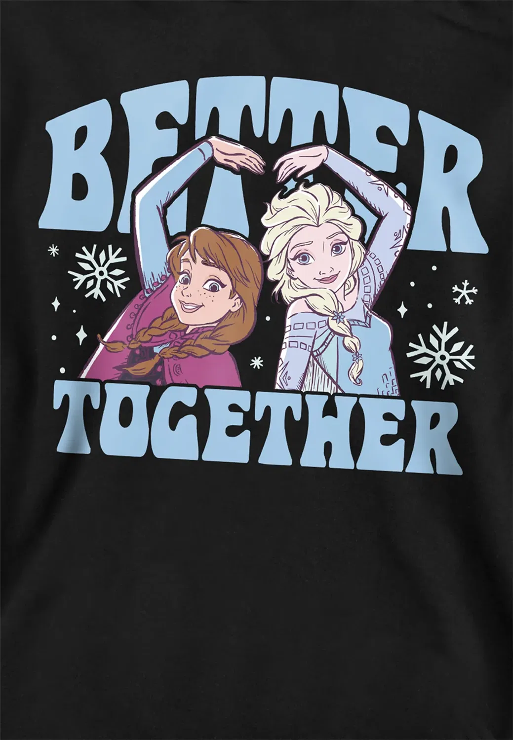 Детский худи с принтом Elsa and Anna Better Together Disney, Black — фото 2