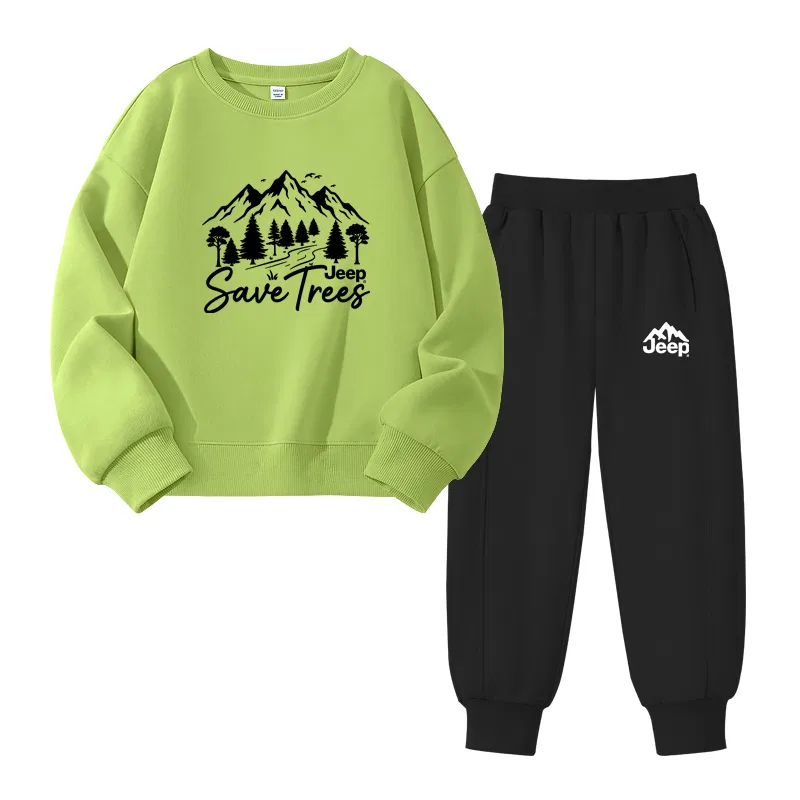 Детский спортивный комплект для мальчиков с принтом Jeep, Mint Green/E Black Mountain River-Black/E White Mountain Label K