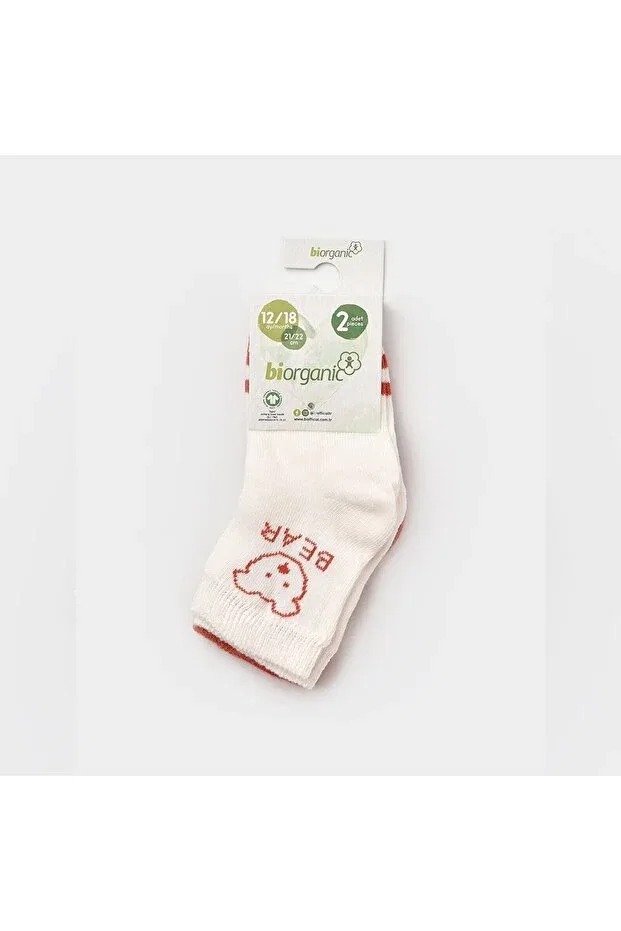 Детские носки для новорожденных хлопковые Bear 2 pack Biorganic, Tile