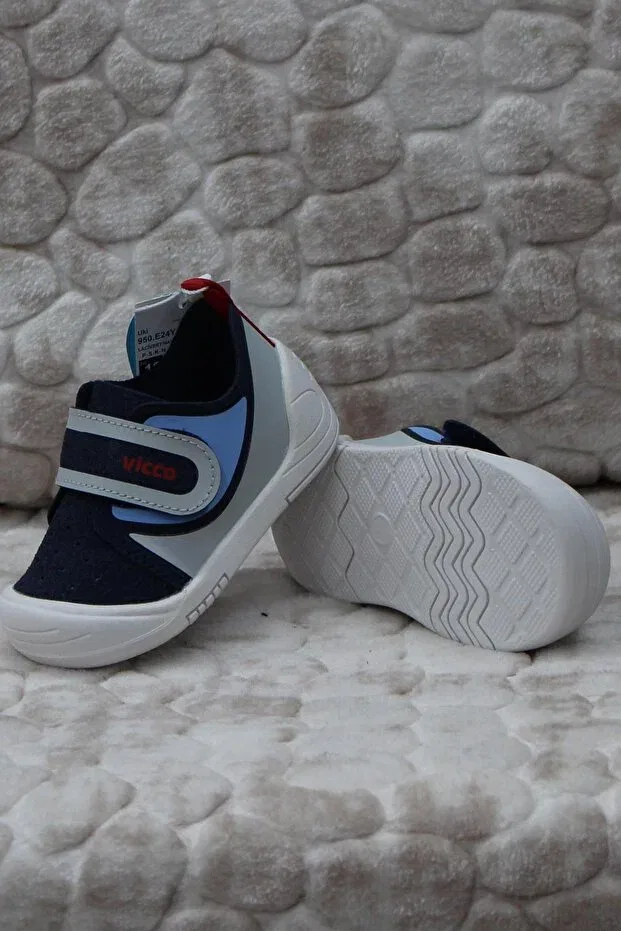 Детские ботинки для мальчиков с липучкой Vicco, Navy Blue — фото 4