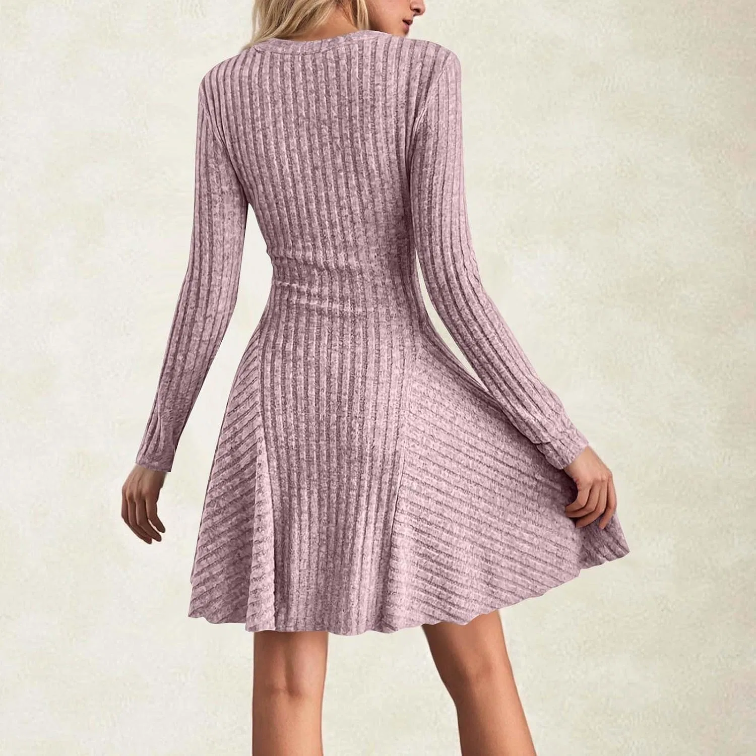 Женское мини-платье с асимметричным вырезом Bodycon, Purple Pink — фото 2