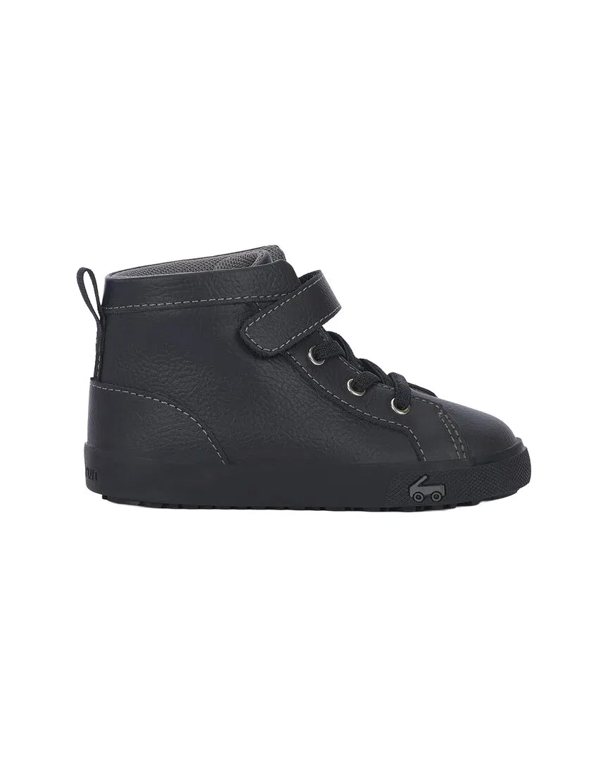 Детские кожаные ботинки на липучках Hudson Leather Fashion Boot See Kai Run, черный — фото 2