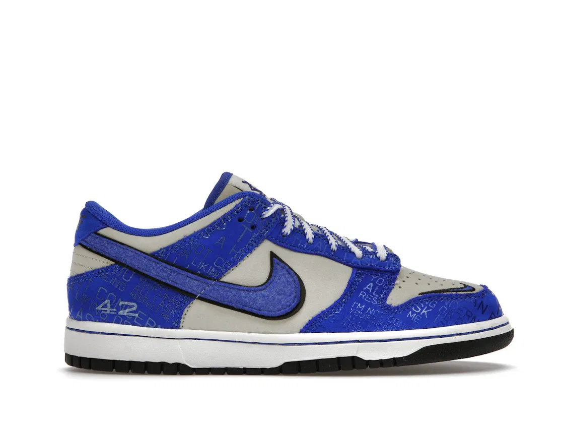 Детские кроссовки лимитированной серии Nike Dunk Low Jackie Robinson Nike, Racer Blue/Racer Blue Coconut
