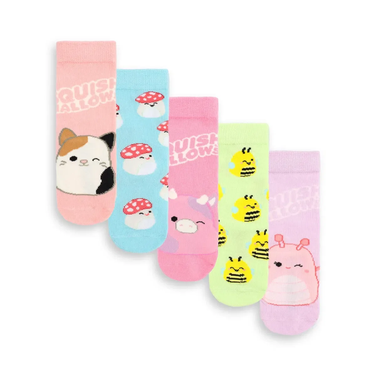 Детские носки с принтом Multi Character Set of 5 Squishmallows, Multi