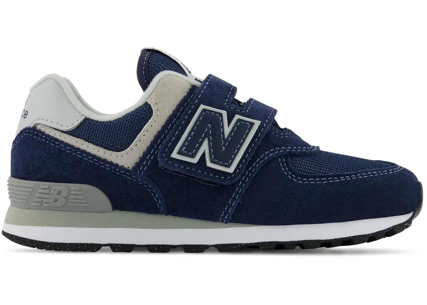 Детские кроссовки на липучках New Balance 574 Core Hook and Loop, Navy/White