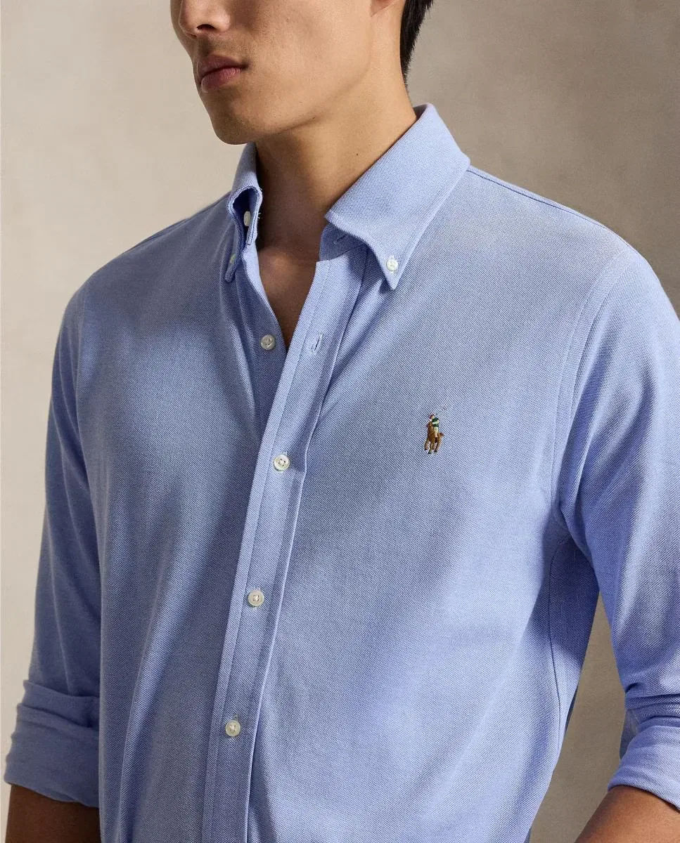 Мужская рубашка оксфорд Regular Fit Polo Ralph Lauren, Azul Claro — фото 3