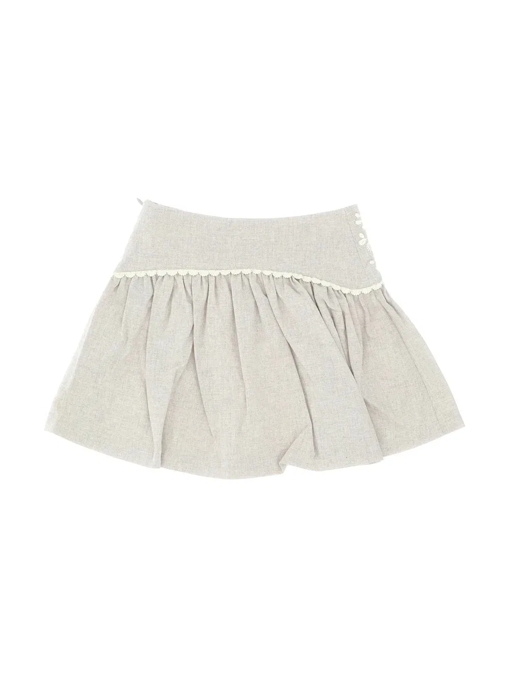 Юбка плиссированная с цветочной вышивкой Chloe Girls Floral Embroidery Pleated Skirt Chloé, White — фото 2