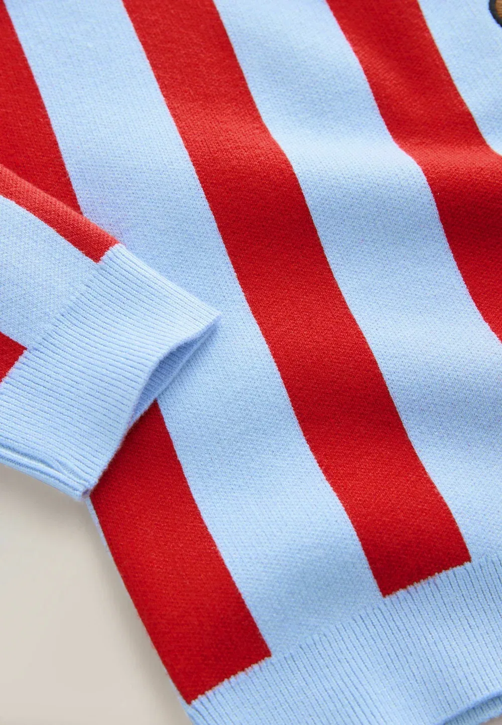 Вязаный джемпер с круглым вырезом и стандартным кроем Next, Red Blue Toast — фото 2