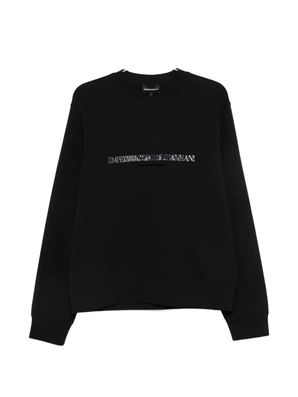 Хлопковый свитшот с логотипом Emporio Armani, черный