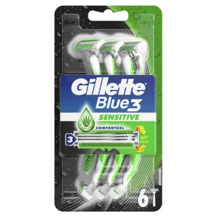 Бритвенные станки одноразовые Gillette Blue3 Sensitive, 6 шт.