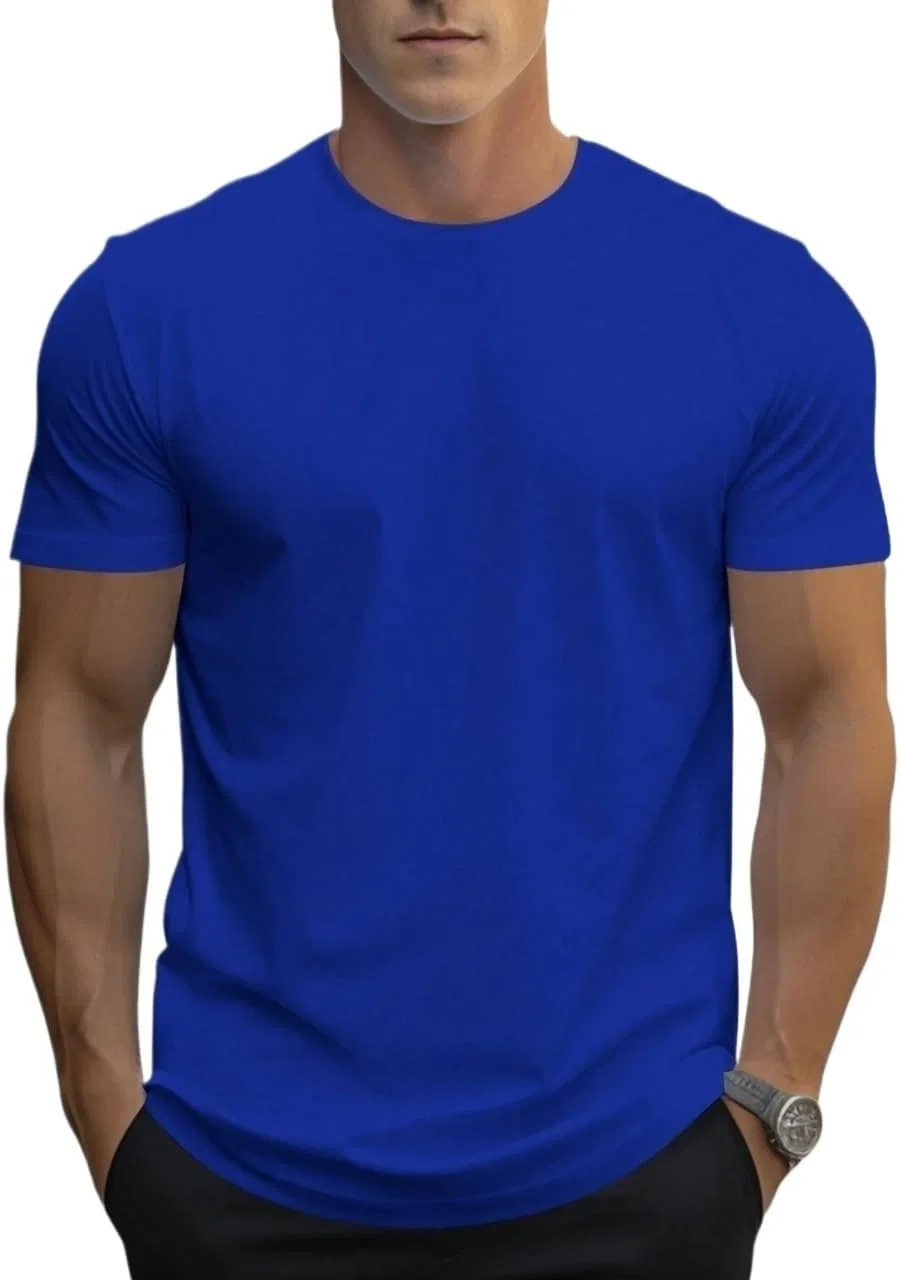 Мужская футболка с круглым вырезом, Solid Color, Royal Blue