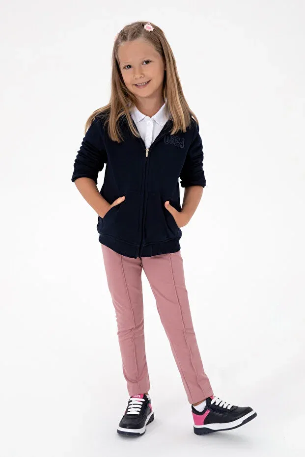 Детские леггинсы для девочек ребристые 50316891-vr221 U.S. Polo Assn., Orchid — фото 2