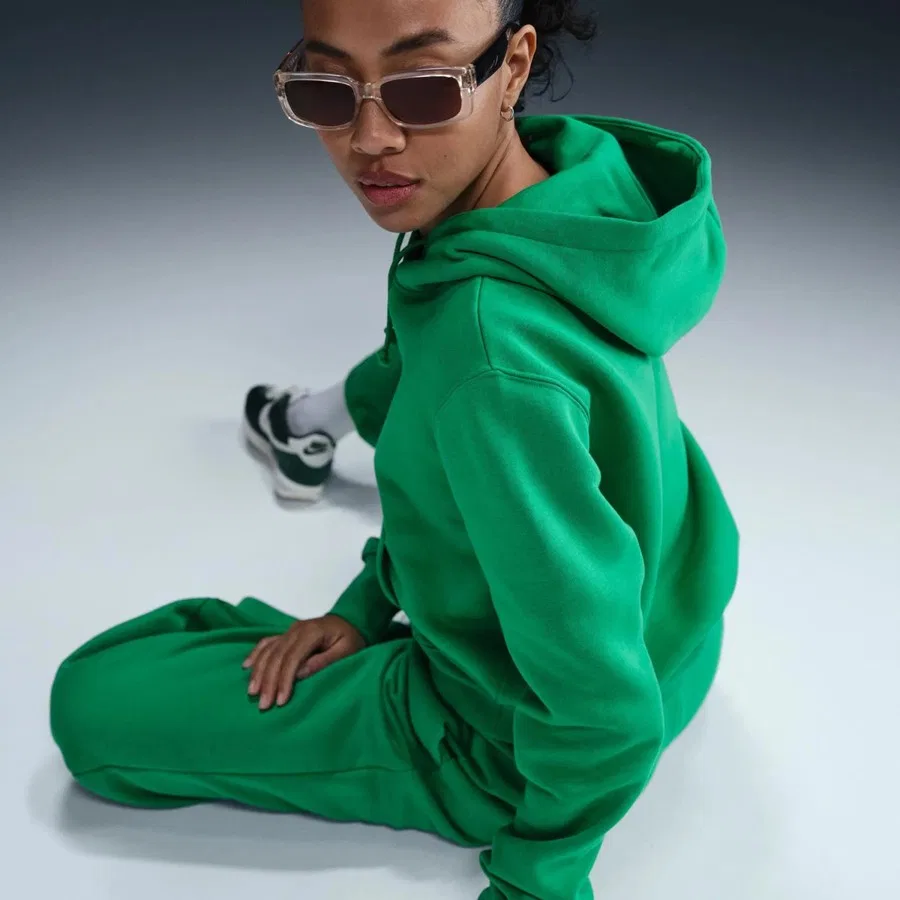 Женский свитшот с капюшоном и длинным рукавом Nike Phoenix Fleece Po Hoodie, Зеленый — фото 3