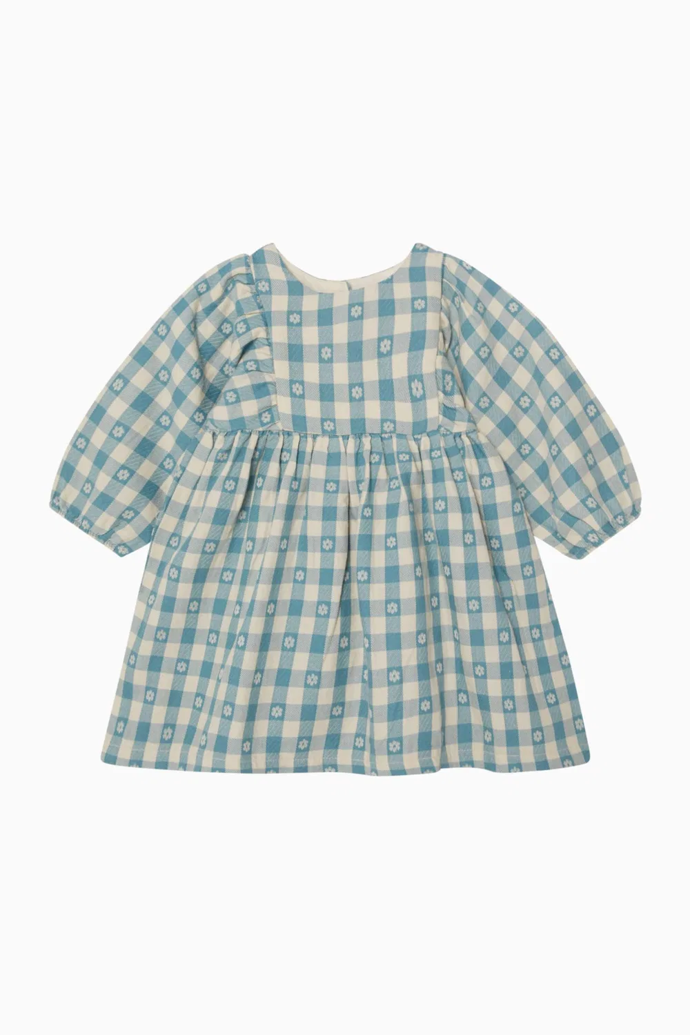 Платье с принтом в клетку Gingham Gathered Purebaby
