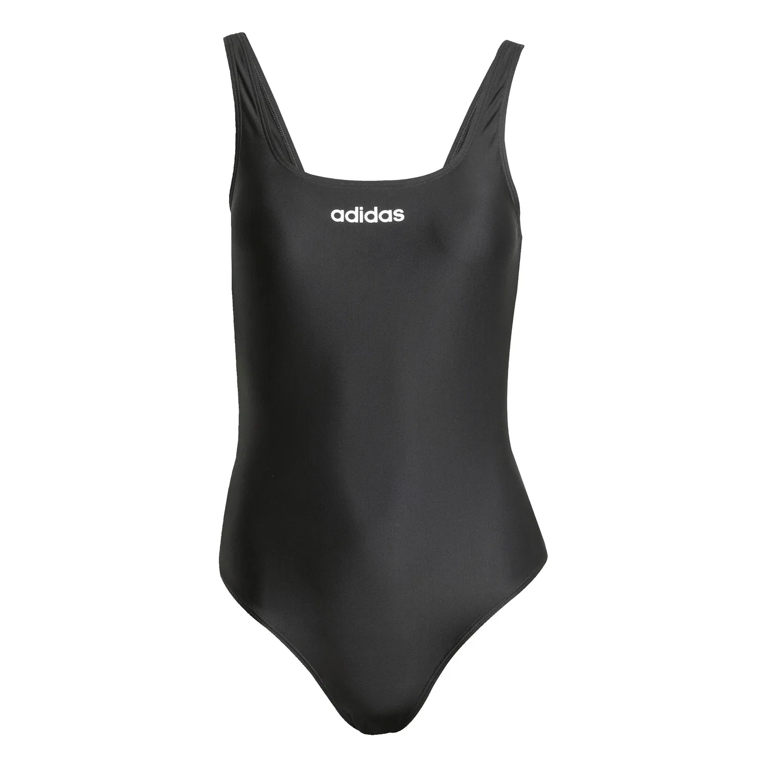 Женский цельный купальник с U-образной спинкой Adidas, Schwarz Weiss