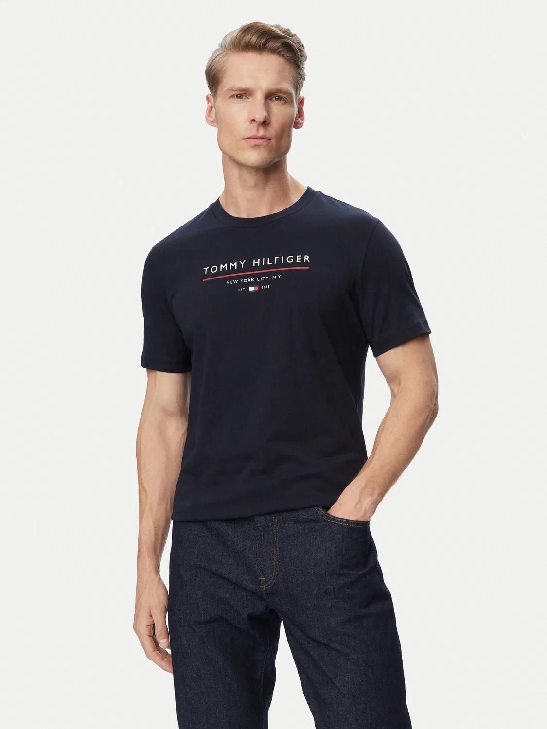 Мужская футболка стандартного кроя Brand Love Tommy Hilfiger, темно-синий