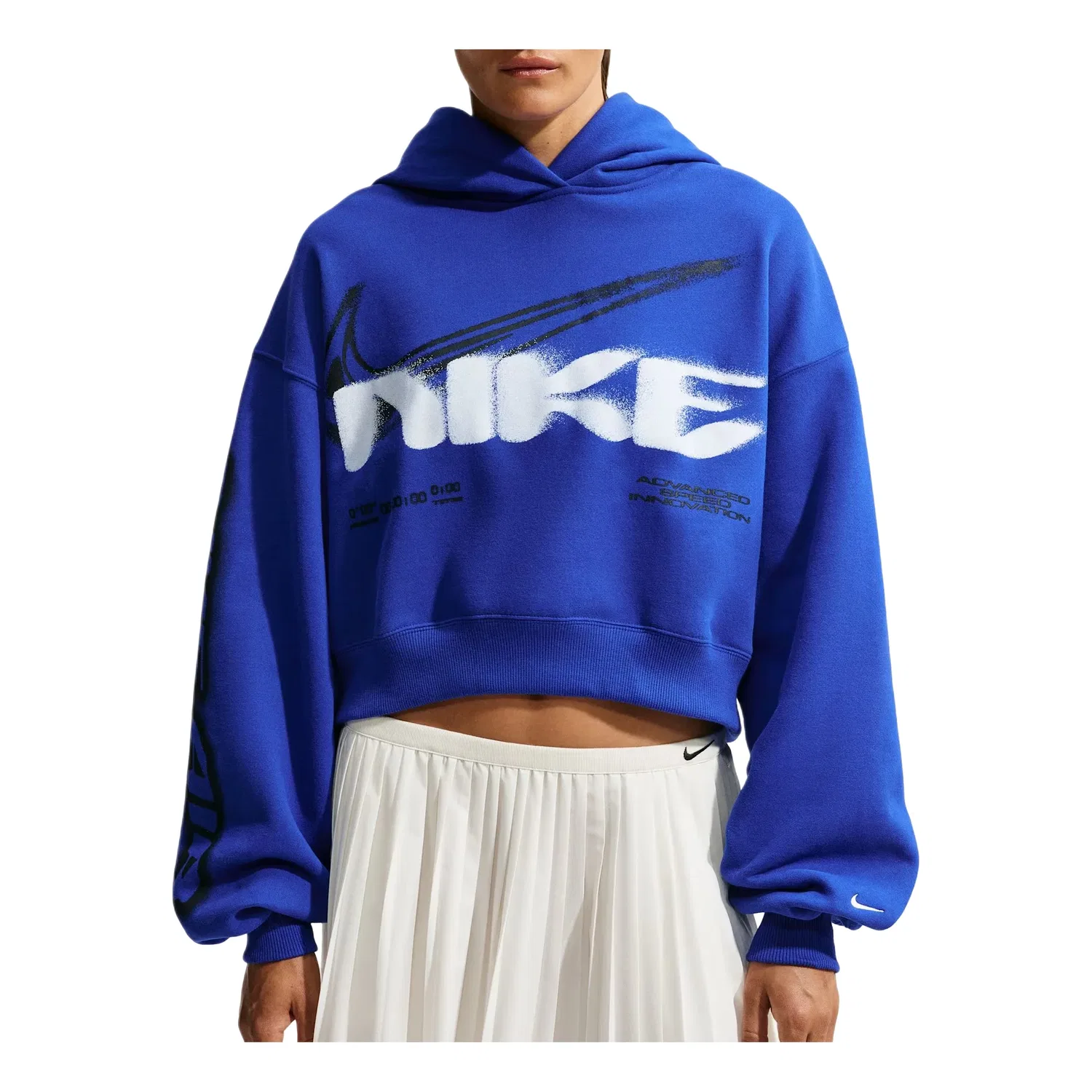 Женское худи Studio Fleece Medium Weight Cropped Oversized Hoodie 'Old Royal Sail' Nike, Old Royal/Sail
