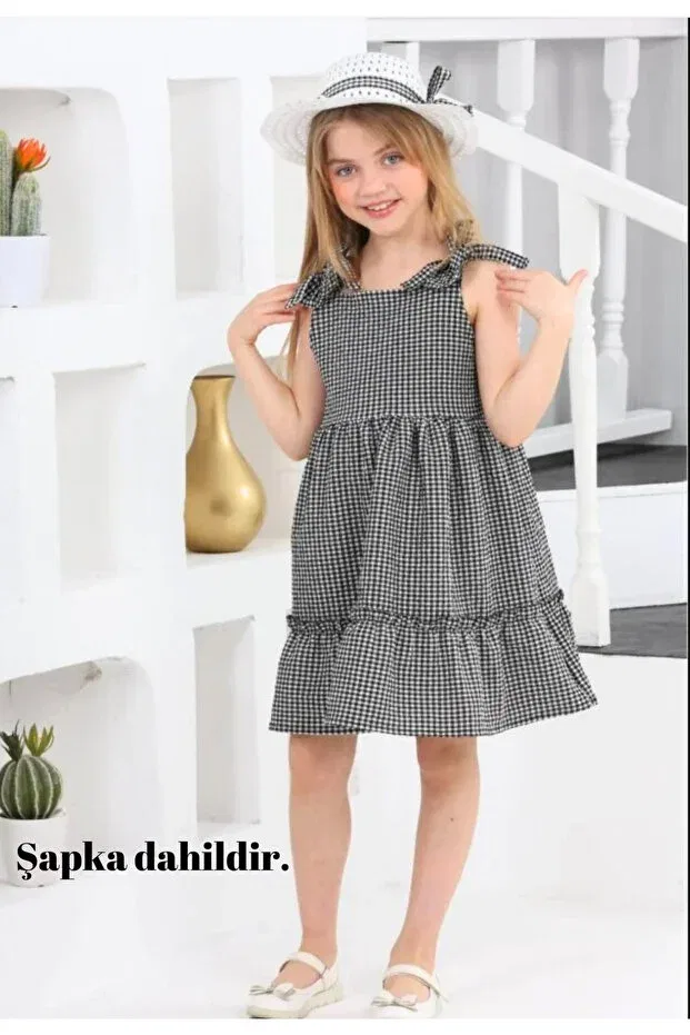 Детское платье для девочек с оборками Nisankids, Black