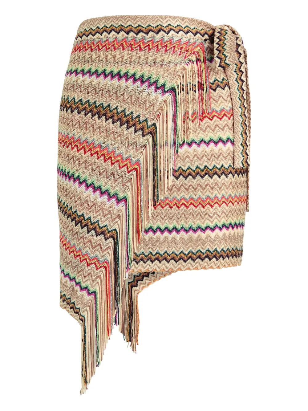 

Юбка с узором зигзаг и бахромой Missoni, нейтральный