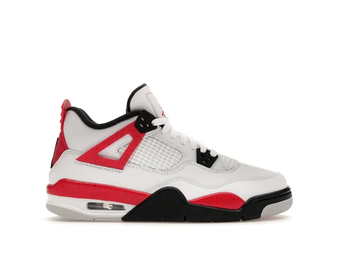 Детские кроссовки Lifestyle с принтом Jordan 4 Retro Jordan, White/Fire Red/Black/Neutral Grey
