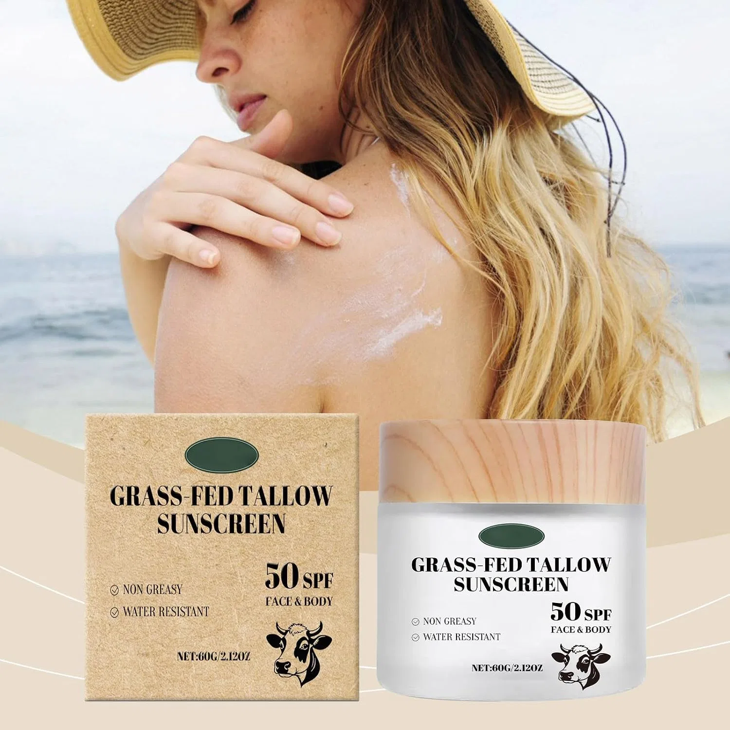 Солнцезащитный крем для лица SPF50, Natural, 60 г Generisch — фото 2