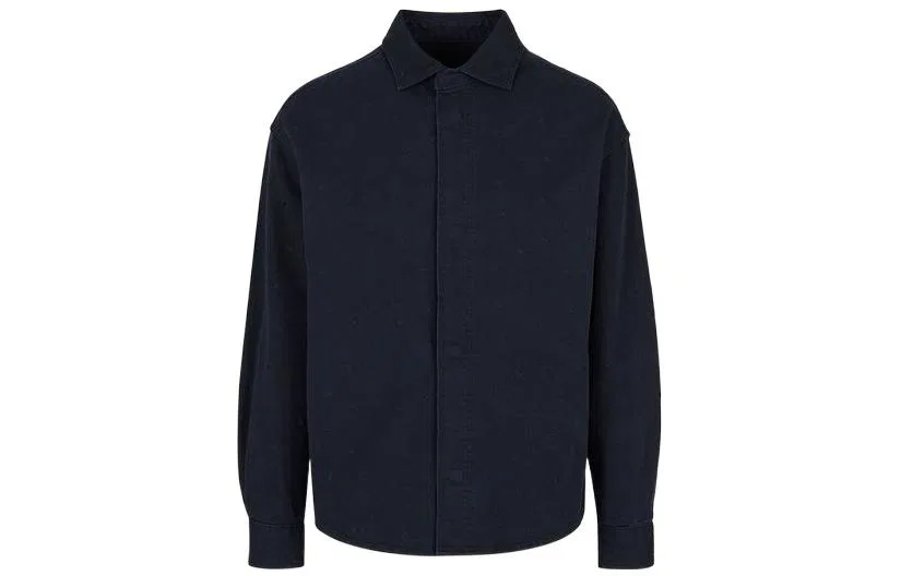 Мужская рубашка с лацканами Marine Blue EMPORIO ARMANI, Marine Blue