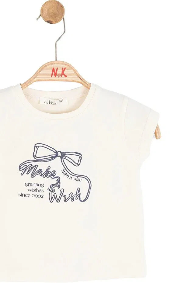 Детская футболка для девочек с принтом Nk Kids, Nude Color — фото 2