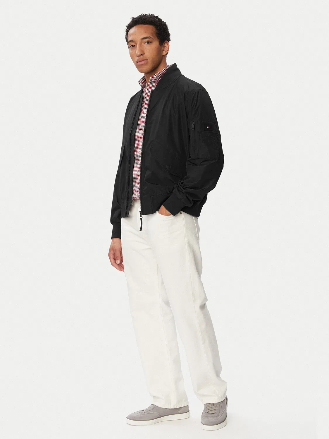 Мужской бомбер стандартного кроя Packable Bomber Tommy Hilfiger, черный — фото 2