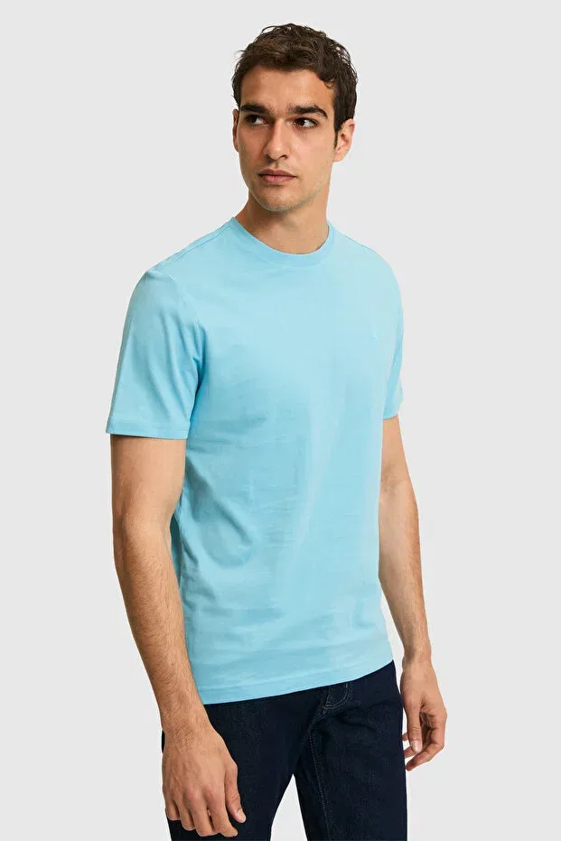 Мужская футболка с коротким рукавом хлопковая U.S. Polo Assn., Aqua — фото 3