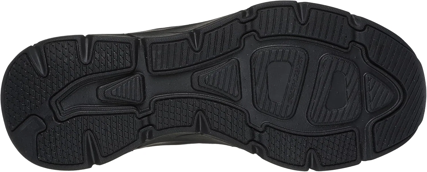 Мужские слипоны Skechers D'lux Walker 2.0 Rezinate с очень широкой колодкой, не требующие использования рук, Black — фото 4