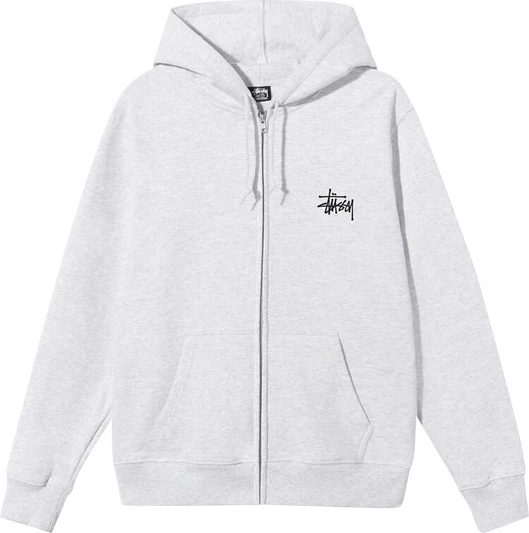 

Толстовка Stussy Basic Zip Hood 'Ash Heather', серый