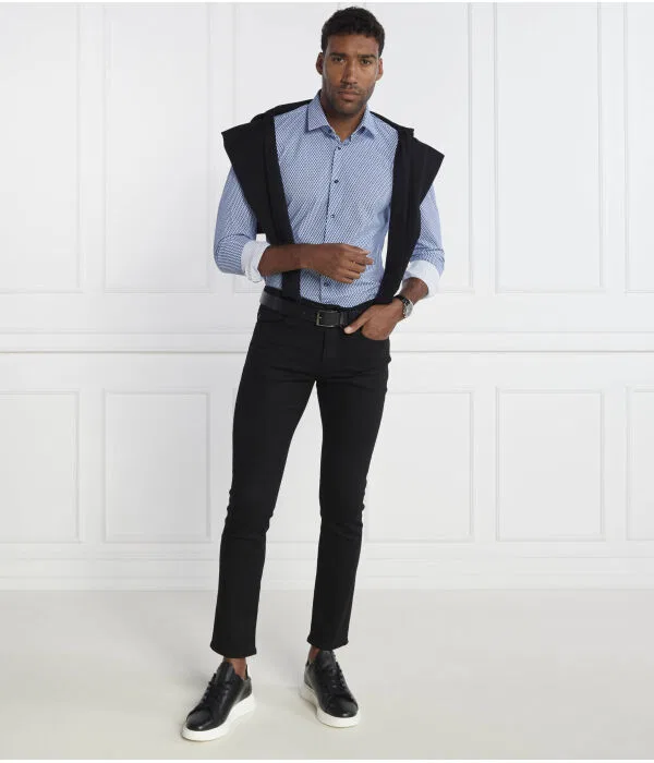 Мужские джинсы slim fit с добавлением кашемира Delaware BOSS, черный — фото 2