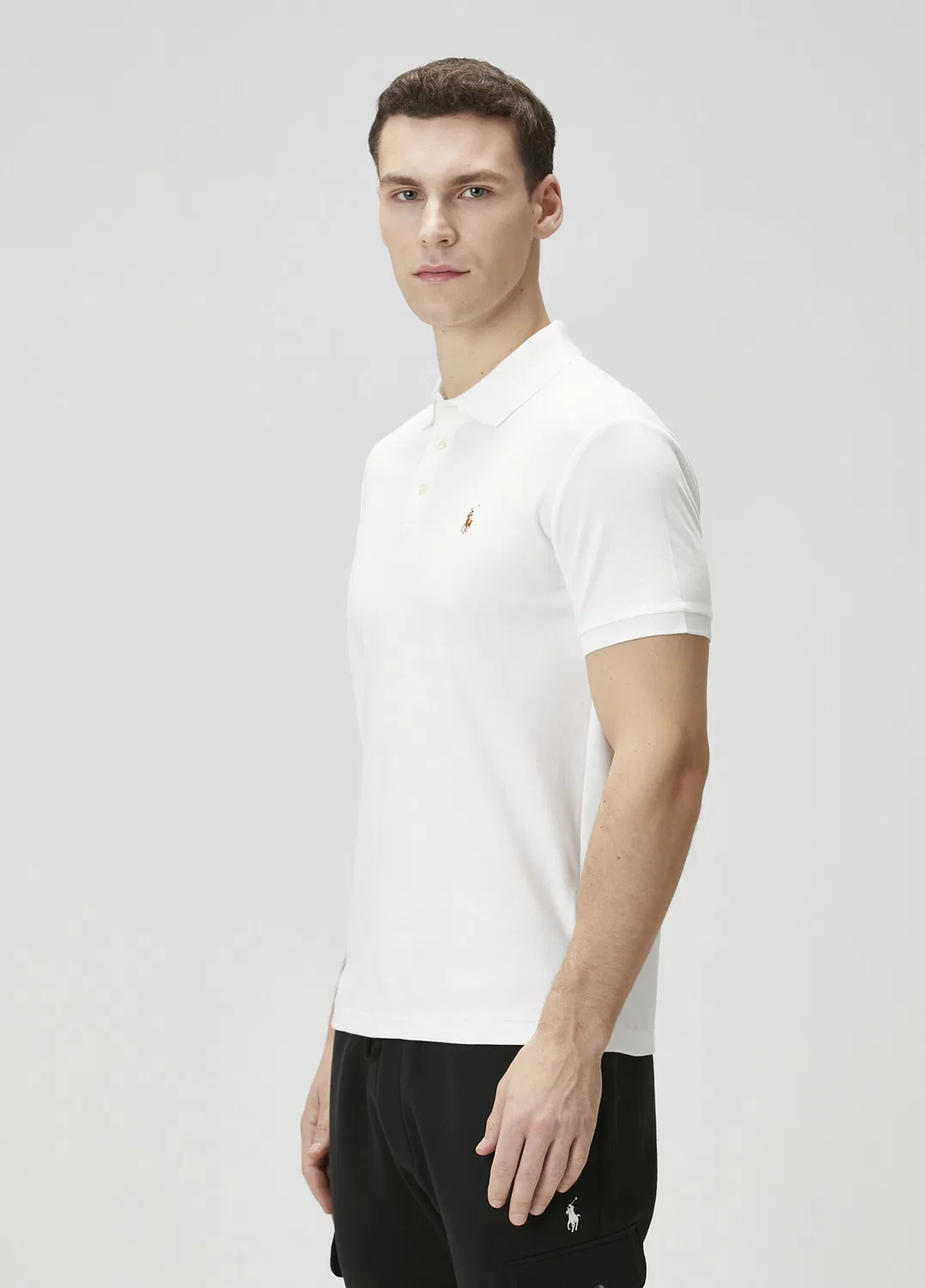 Поло Polo Ralph Lauren Slim Fit, белый — фото 3