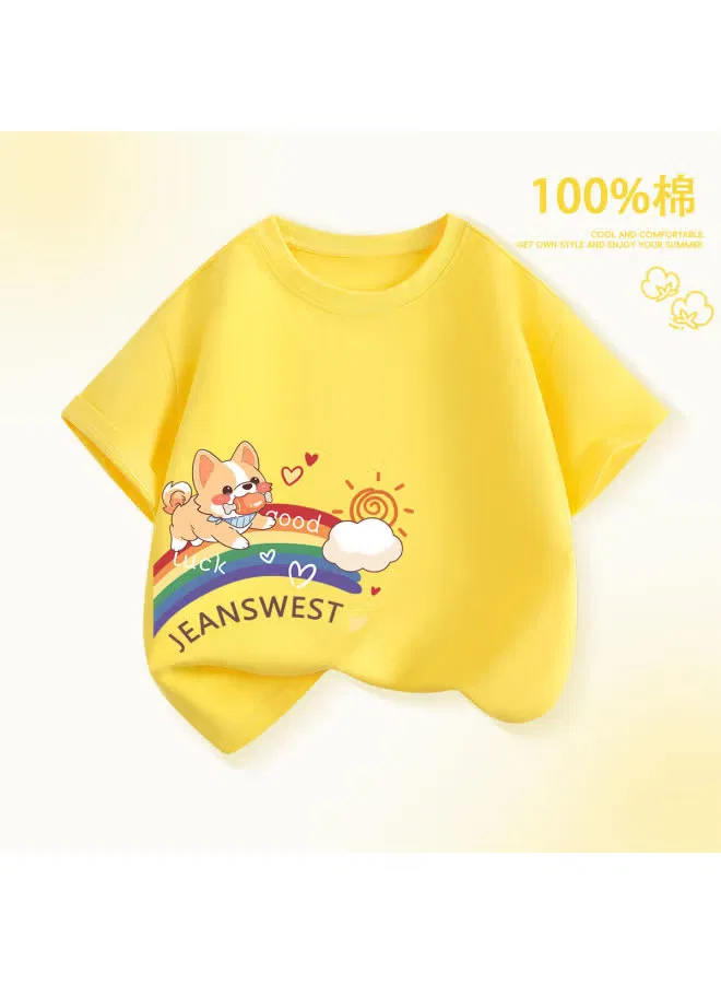 Футболка с принтом для мальчиков хлопковая Jeanswest, желтый — фото 2
