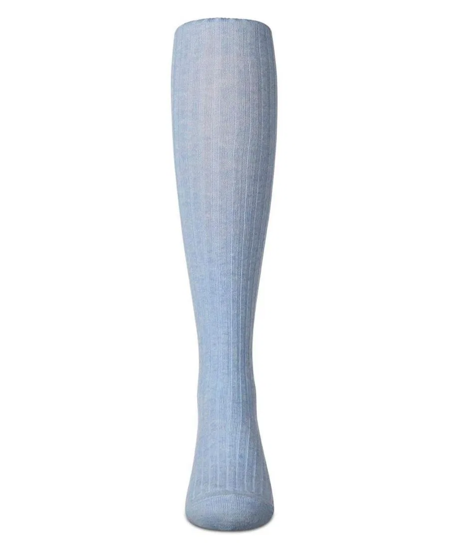 Комплект из 3 пар носков до колена хлопковых с рифленой резинкой MeMoi, Chambray Heather — фото 2