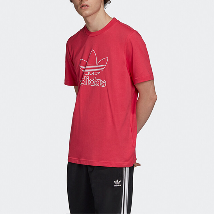 Футболка с трилистником мужская красная Adidas Originals, красный — фото 3