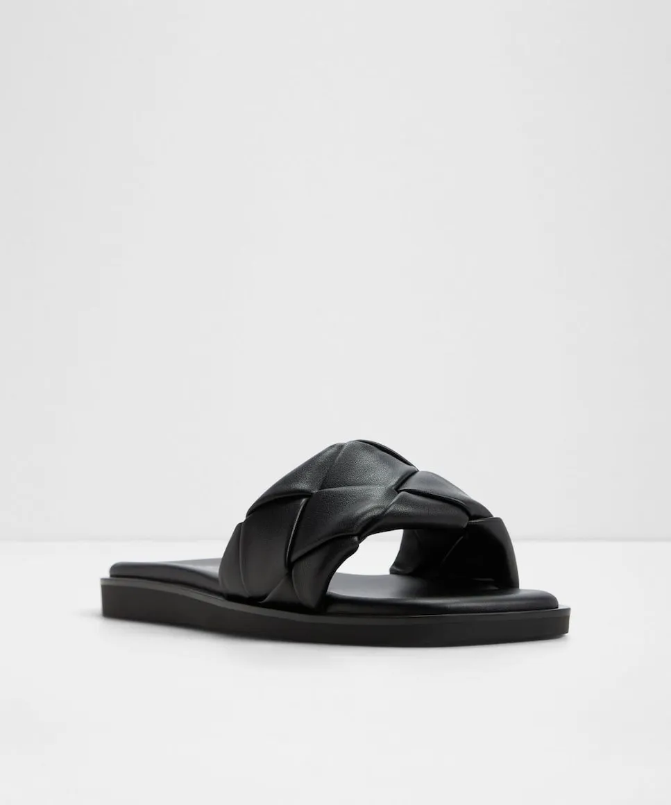 Женские сандалии на плоской подошве с квадратным носком Aldo, черный — фото 3