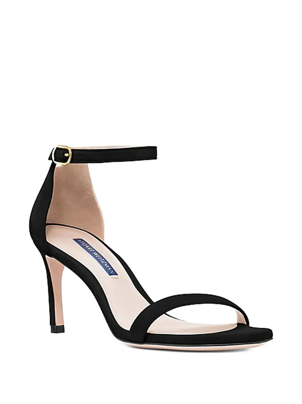 Босоножки Nunakedstraight с ремешком на щиколотке и каблуком 80 мм Stuart Weitzman, черный — фото 2