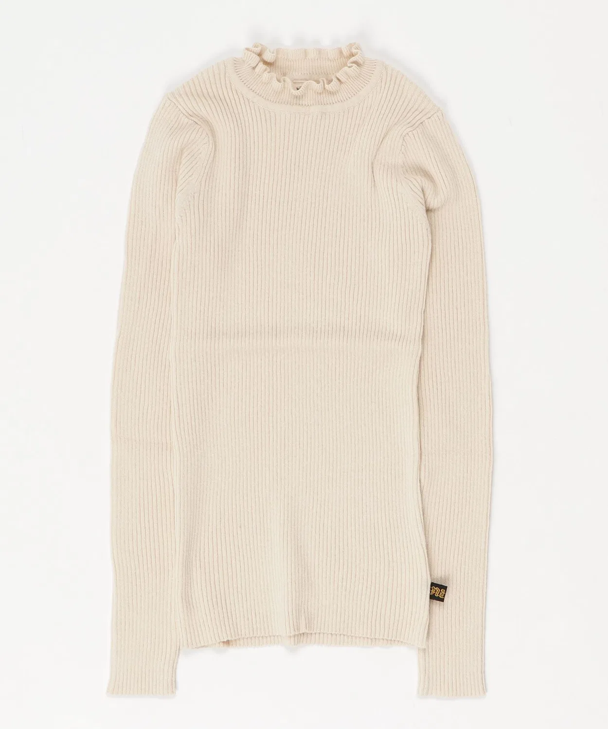 Водолазка с оборкой, ribbed, белый, детская, XL (140-150 см)