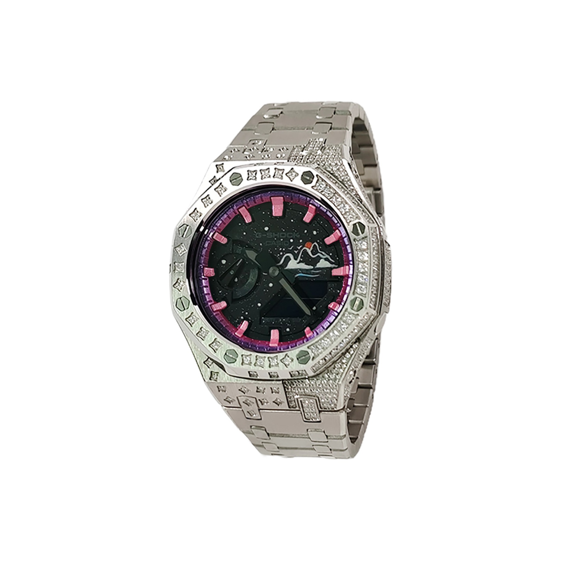 

CASIO Custom Collection кварцевый механизм часы на стальном браслете мужские часы с розовым циферблатом