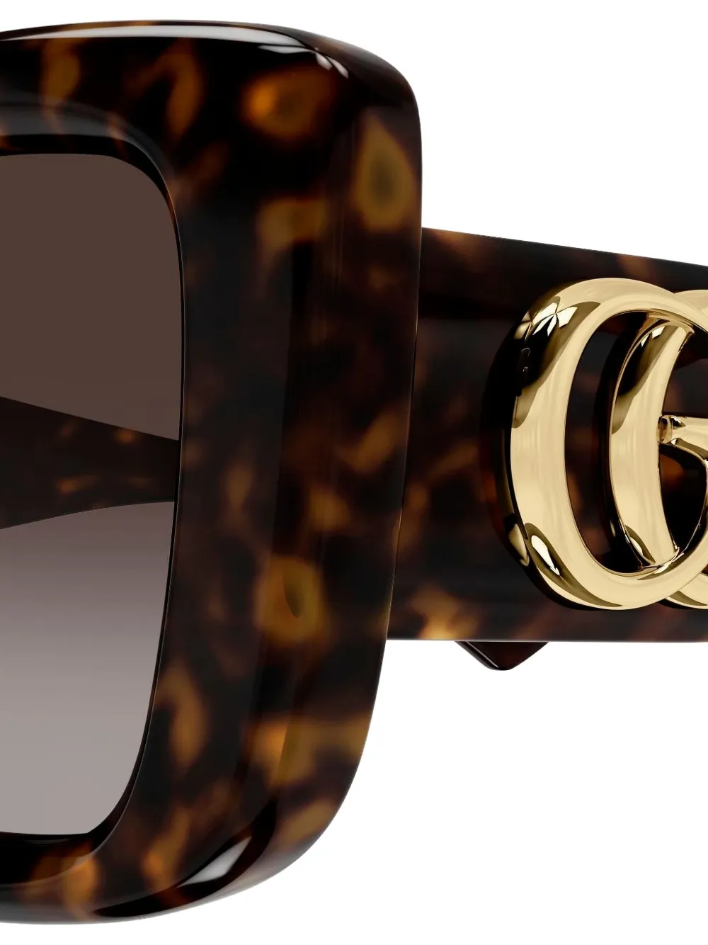 Геометрические солнцезащитные очки с логотипом GG1975S Gucci, коричневый — фото 3