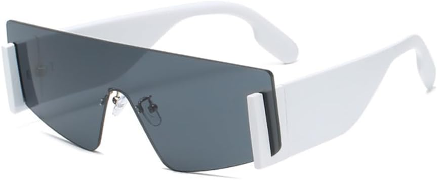 

Винтажные солнцезащитные очки большого размера без оправы для мужчин и женщин, с широкой дужкой и оправой, обеспечивающие защиту от ультрафиолета UV400 generic, C2 White Black