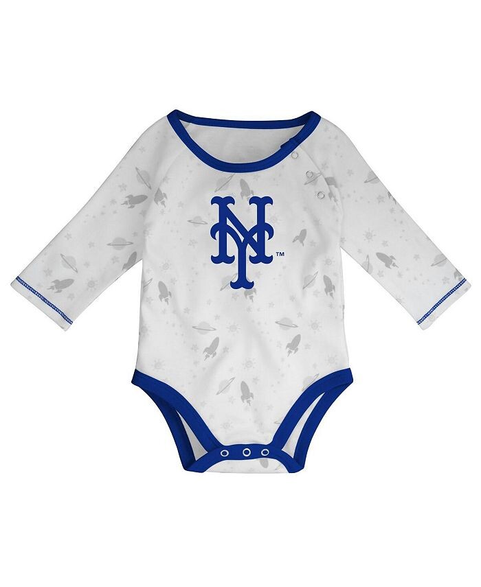 Комплект из боди New York Mets Dream Team, шляпы и брюк на ножках для новорожденных Outerstuff, синий — фото 3