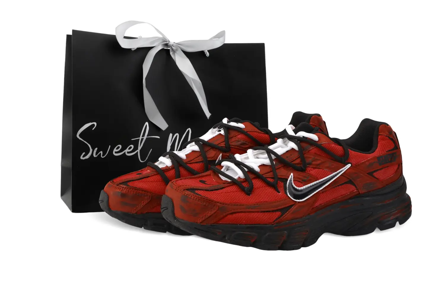 

Nike Кроссовки для бега низкие unisex инициатор с амортизацией, устойчивые к истиранию, дышащие, красные черные